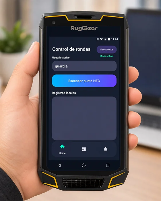 Control de rondas NFC con trazabilidad completa Control Guardia